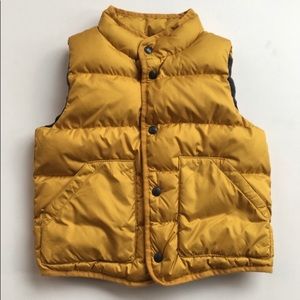 GAP Boy Size 4 Yellow Lined Zip-Up Vest